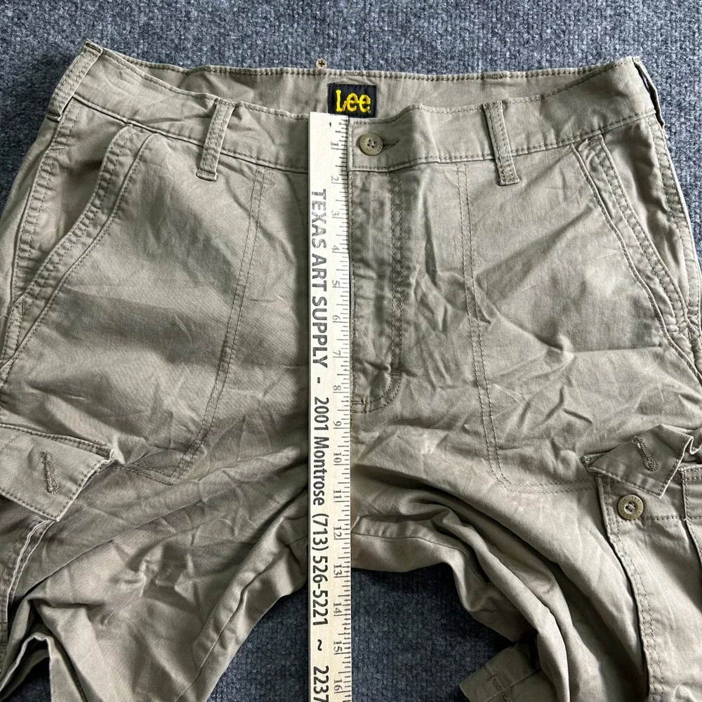Lee Cargo Shorts Mens Size 34 Tan Khaki Relaxed Fit Cotton Utility Multi Pocket